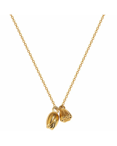 IG Style Lotus Titanium Steel Plating 18K Gold Plated Pendant Necklace