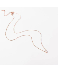 Lady Round Titanium Steel Plating Inlay Artificial Diamond 18K Gold Plated Necklace