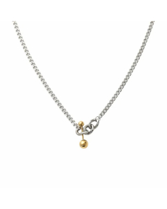 Punk Ball Titanium Steel Plating 18K Gold Plated Necklace