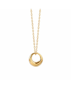 IG Style Circle Titanium Steel Plating 18K Gold Plated Pendant Necklace