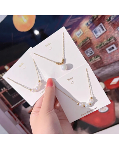 Elegant Lady Geometric Imitation Pearl Titanium Steel Pendant Necklace_colorza_4
