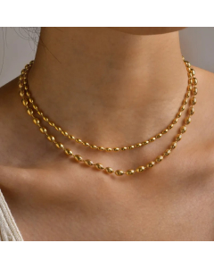 IG Style Simple Style Solid Color Stainless Steel Plating 18K Gold Plated Necklace