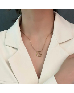 Wholesale Stainless Steel Necklace Simple Style Heart Shape Plating 18K Gold Plated Pendant Necklace