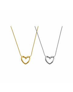 Minimalism Heart Shape Plating 18K Gold Plated Stainless Steel Pendant Necklace