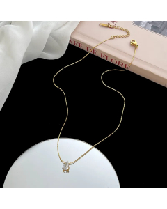 Wholesale Stainless Steel Necklace Drop-Shaped 18K Gold Plated Necklace