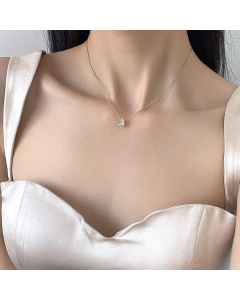 Simple Style Solid Color Titanium Steel Plating 18K Gold Plated Necklace