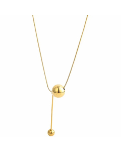 IG Style Solid Color Titanium Steel Plating 18K Gold Plated Necklace