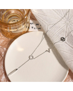 Steel Color Lady Simple Style Geometric Titanium Steel Plating 18K Gold Plated Necklace