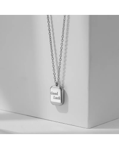 Steel Color Simple Style Letter Titanium Steel Plating 18K Gold Plated Pendant Necklace