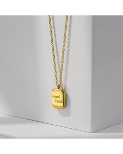Gold Color Simple Style Letter Titanium Steel Plating 18K Gold Plated Pendant Necklace