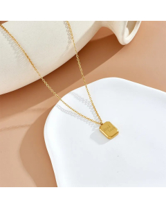 Simple Style Letter Titanium Steel Plating 18K Gold Plated Pendant Necklace_colorza_1