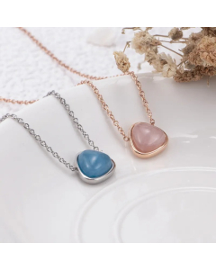 Elegant Streetwear Geometric Stainless Steel Titanium Steel Inlay Natural Stone Pendant Necklace_colorza_1