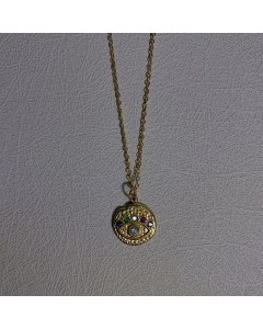 Retro Simple Style Devil's Eye Shell Titanium Steel Plating Inlay Zircon Pendant Necklace