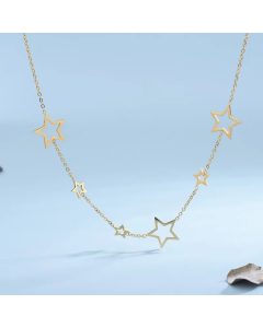 Gold Color Elegant Lady Star Titanium Steel Plating Necklace