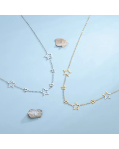 Elegant Lady Star Titanium Steel Plating Necklace