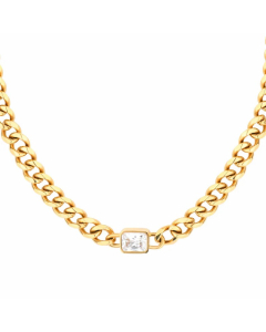 Simple Style Square Stainless Steel Polishing Inlay Zircon Pendant Necklace