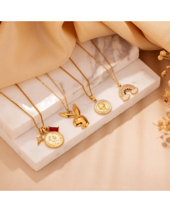 Cute Animal Stainless Steel Polishing Inlay Zircon Pendant Necklace_colorza_4