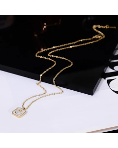 Simple Style Streetwear Smiley Face Titanium Steel Plating Inlay Shell 18K Gold Plated Pendant Necklace