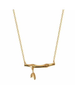 IG Style Simple Style Bamboo Titanium Steel Plating 18K Gold Plated Necklace