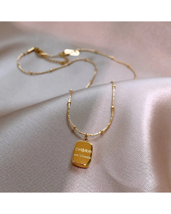 Gold Color Simple Style Letter Titanium Steel Plating 18K Gold Plated Pendant Necklace