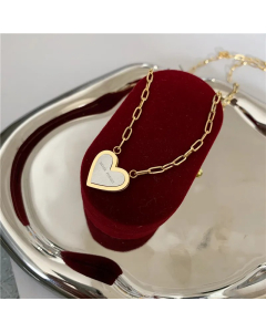 Simple Style Heart Shape Titanium Steel Plating 18K Gold Plated Pendant Necklace