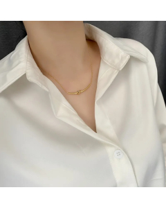 Simple Style Knot Titanium Steel Plating 18K Gold Plated Necklace