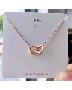 Rose Gold Color Basic Classic Style Heart Shape Titanium Steel Pendant Necklace