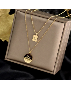 Lady Classic Style Geometric Letter Titanium Steel Plating Layered Necklaces Sweater Chain_colorza_4