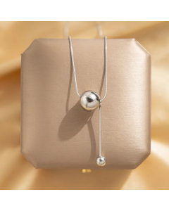 Steel Color Simple Style Geometric Titanium Steel Plating Pendant Necklace