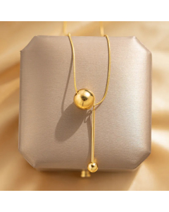Gold Color Simple Style Geometric Titanium Steel Plating Pendant Necklace
