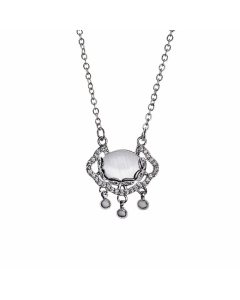 Casual Elegant Geometric Titanium Steel Inlay Opal Pendant Necklace