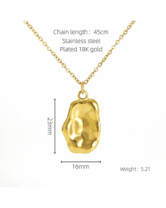 Vacation Modern Style Fruit Rose Shell Stainless Steel Plating 18K Gold Plated Pendant Necklace Long Necklace