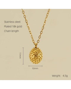 Minimalism Fruit Rose Shell Stainless Steel Plating 18K Gold Plated Pendant Necklace Long Necklace
