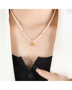 Elegant Baroque Style Solid Color Titanium Steel Plating 18K Gold Plated Necklace