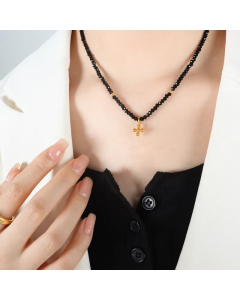 Elegant Baroque Style Solid Color Titanium Steel Plating 18K Gold Plated Necklace