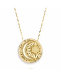 Retro Simple Style Sun Moon Stainless Steel Plating Hollow Out Gold Plated Pendant Necklace