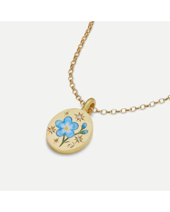 Retro Sweet Classic Style Flower Stainless Steel Plating 18K Gold Plated Pendant Necklace