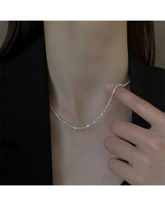 Steel Color Solid Color Titanium Steel Plating 18K Gold Plated Necklace