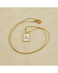 Casual Commute Letter Stainless Steel Plating Inlay Shell 18K Gold Plated Pendant Necklace