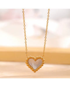 Retro Classic Style Star Heart Shape Flower Titanium Steel Enamel Plating Gold Plated Necklace