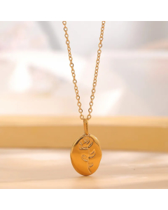 Retro Classic Style Star Heart Shape Flower Titanium Steel Enamel Plating Gold Plated Necklace