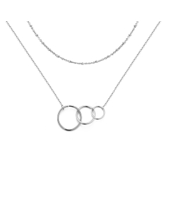 Simple Style Circle Stainless Steel Plating Layered Necklaces-Steel Color-01