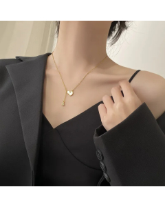 Casual Simple Style Gourd Titanium Steel Plating Inlay Shell Zircon Pendant Necklace