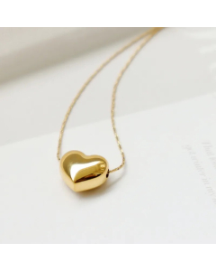 Simple Style Classic Style Commute Heart Shape Titanium Steel Plating 18K Gold Plated Pendant Necklace