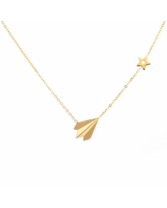 Simple Style Star Airplane Titanium Steel Plating 18K Gold Plated Necklace