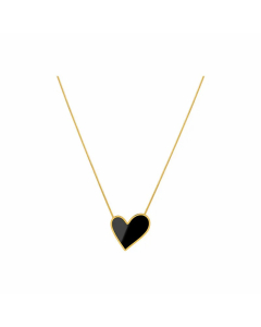 IG Style Casual Heart Shape Titanium Steel Plating Inlay Shell 18K Gold Plated Necklace