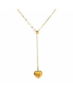 Simple Style Heart Shape Titanium Steel Plating 18K Gold Plated Pendant Necklace