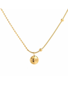 IG Style Simple Style Letter Ball Titanium Steel Plating 18K Gold Plated Pendant Necklace