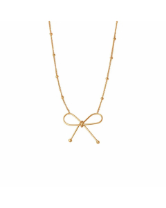 Simple Style Bow Knot Titanium Steel Plating 18K Gold Plated Pendant Necklace
