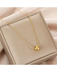 IG Style Solid Color Titanium Steel Plating 18K Gold Plated Necklace_colorza_3